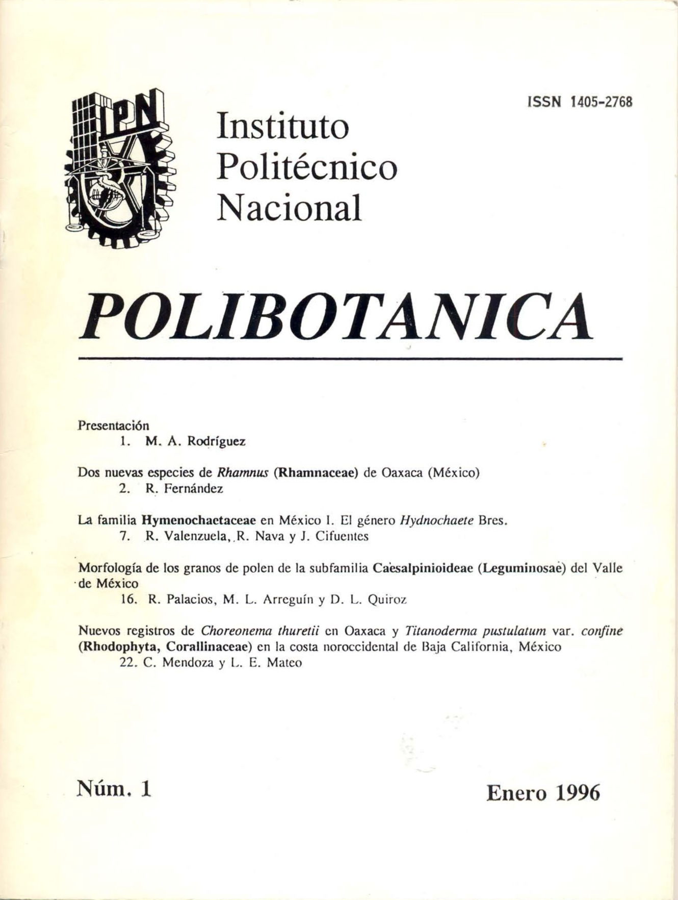					Ver Núm. 1 (1): POLIBOTANICA 1
				