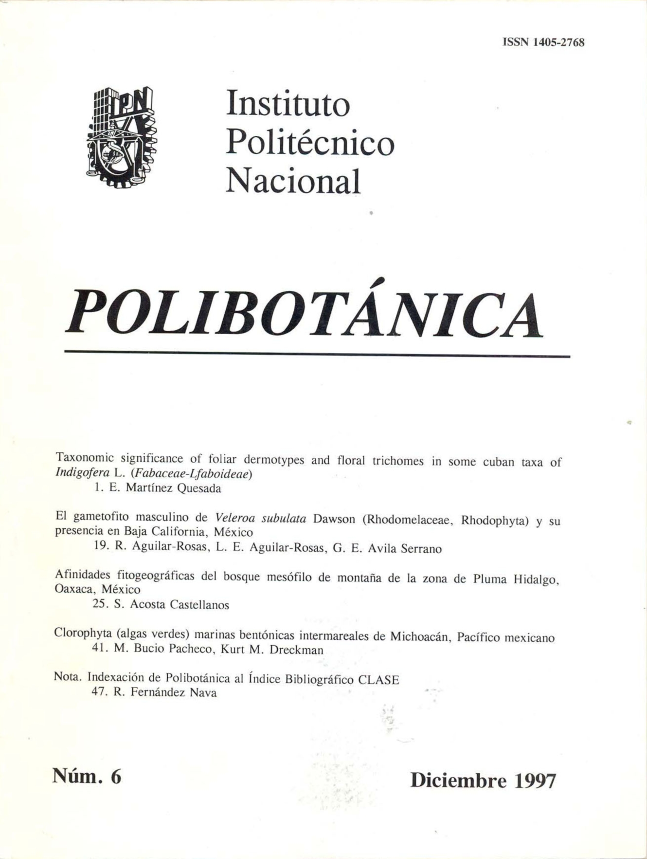 					Ver Núm. 6 (3): POLIBOTANICA 6
				